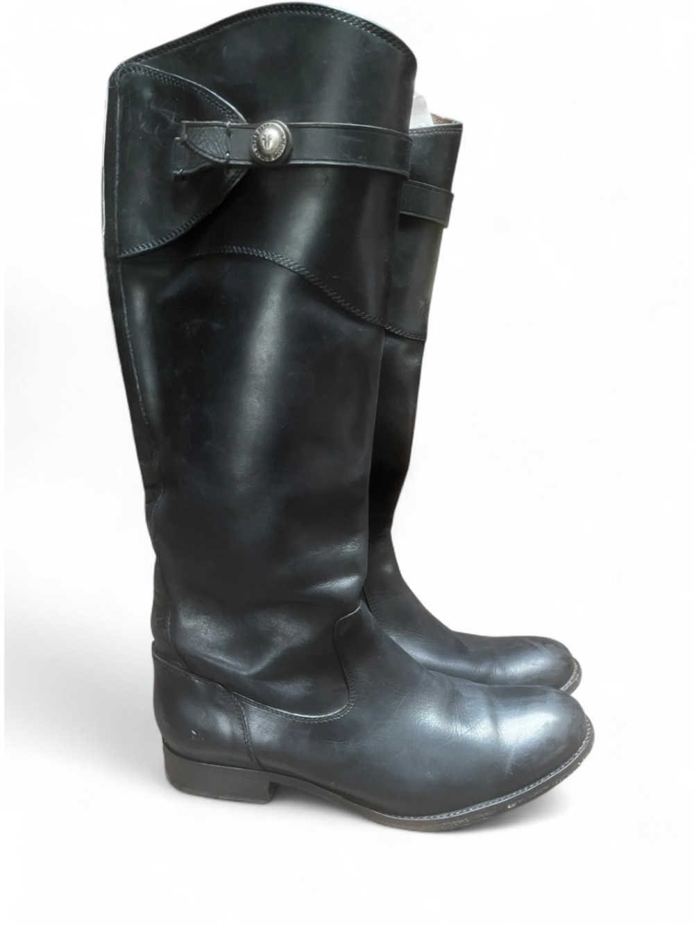Frye Molly Button Tall Riding Boots Women's Size 10 in Black